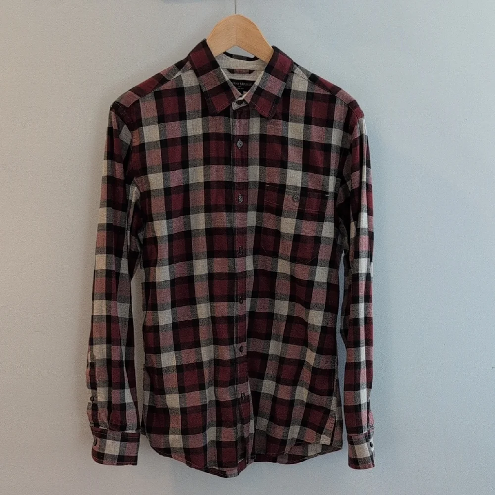 Banana Republic Men's M Slim Fit Plaid Button Down Shirt 100% Cotton